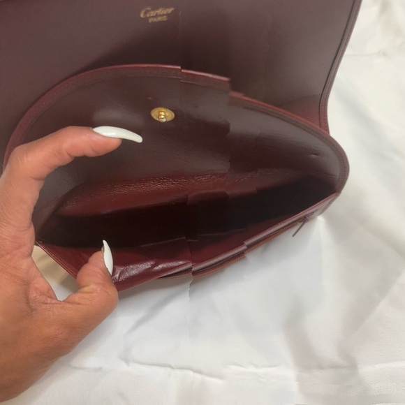 Vintage Must de Cartier Bordeaux Leather Long Wallet - Picture 12 of 13